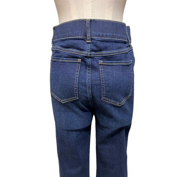 Spanx Womens Step Hem Kick Flare Raw Hem Jeans in Midnight Sz M Tall - Picture 6 of 11